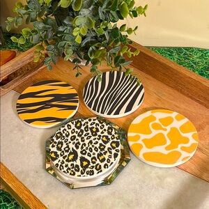 Animal Print Coaster Set - Multicolor (set of 4)